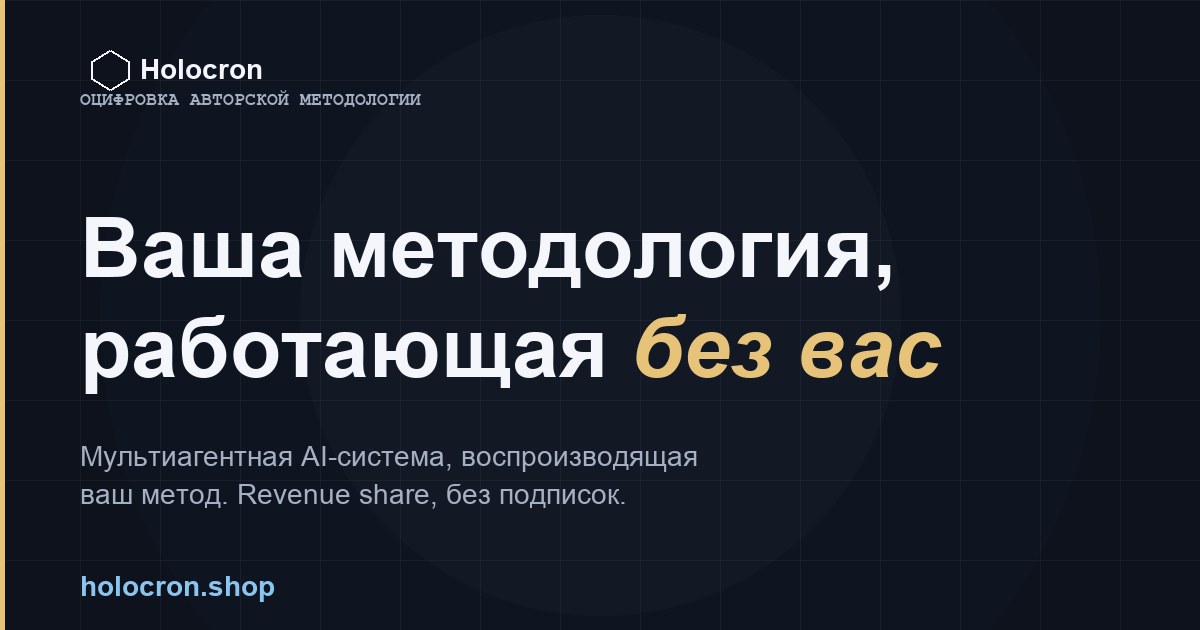 Holocron — оцифровка авторской методологии в AI-систему для консультантов